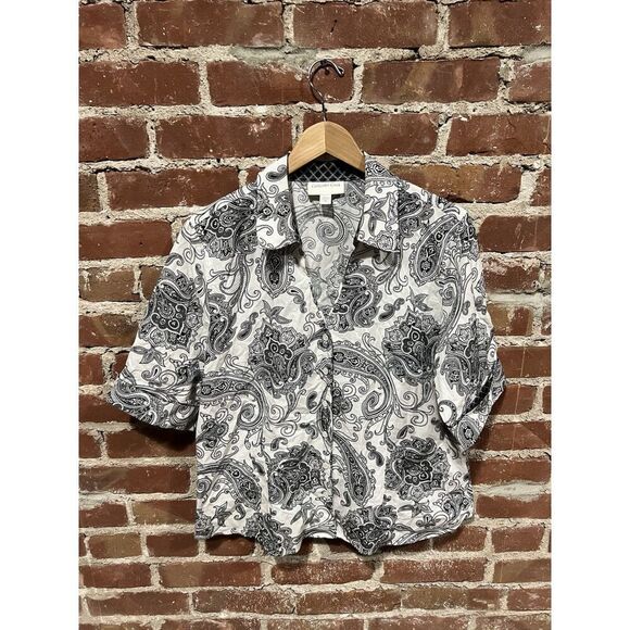 Coldwater Creek Womens Long Sleeve Button Up Blouse Paisley Pattern Size XL - Picture 1 of 3